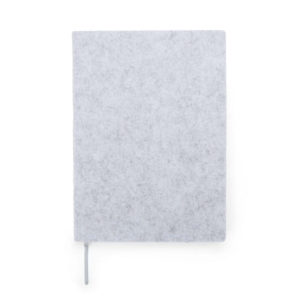 Caderno a5 feltro PA1992 na cor Cinza, brinde personalizado Sky Brindes