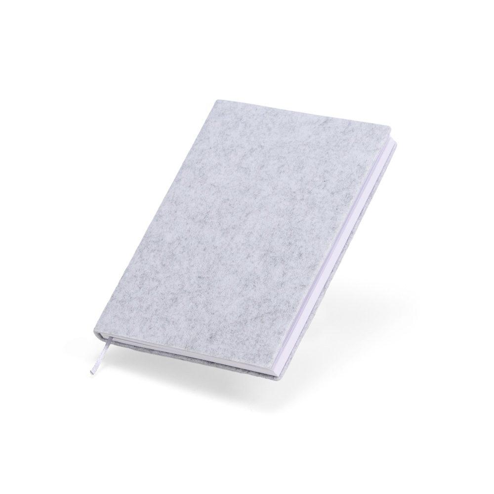 Caderno a5 feltro PA1992 na cor Cinza, brinde personalizado Sky Brindes