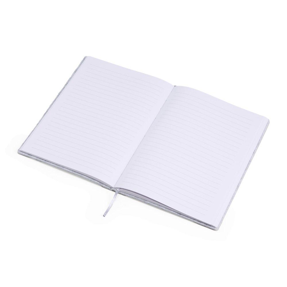 Caderno a5 feltro PA1992 na cor Cinza, brinde personalizado Sky Brindes