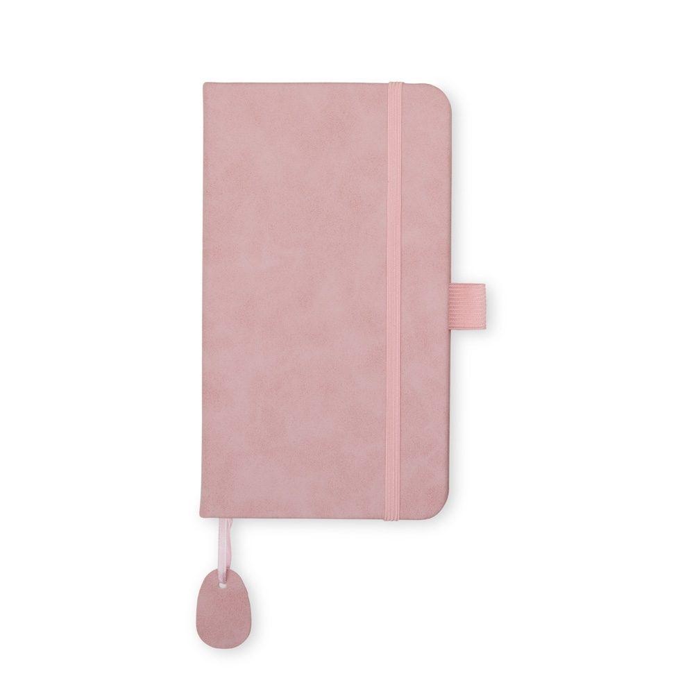 Caderneta emborrachada PA1994 na cor Rosa, brinde personalizado Sky Brindes