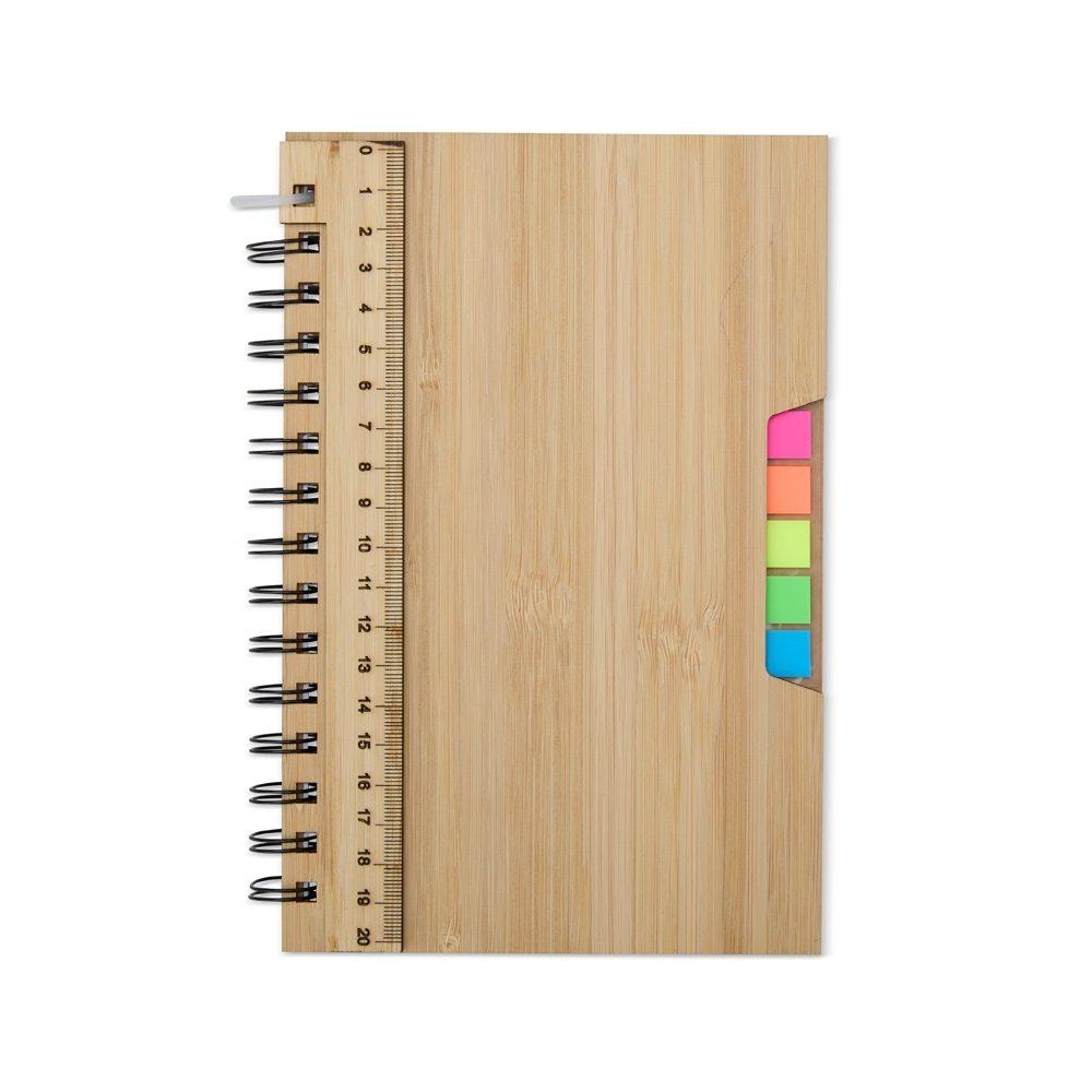 Caderno a5 bambu PA1998 na cor Bambu e bambu, brinde personalizado Sky Brindes