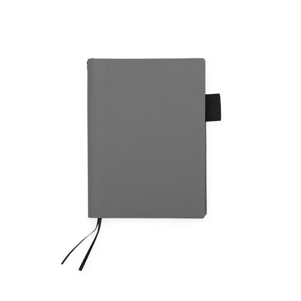 Caderno em couro sintético PA2000 na cor Cinza, brinde personalizado Sky Brindes