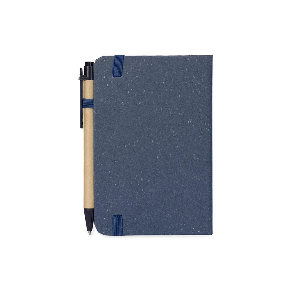 Caderneta palha de trigo com caneta PA2007 na cor Cinza, brinde personalizado Sky Brindes