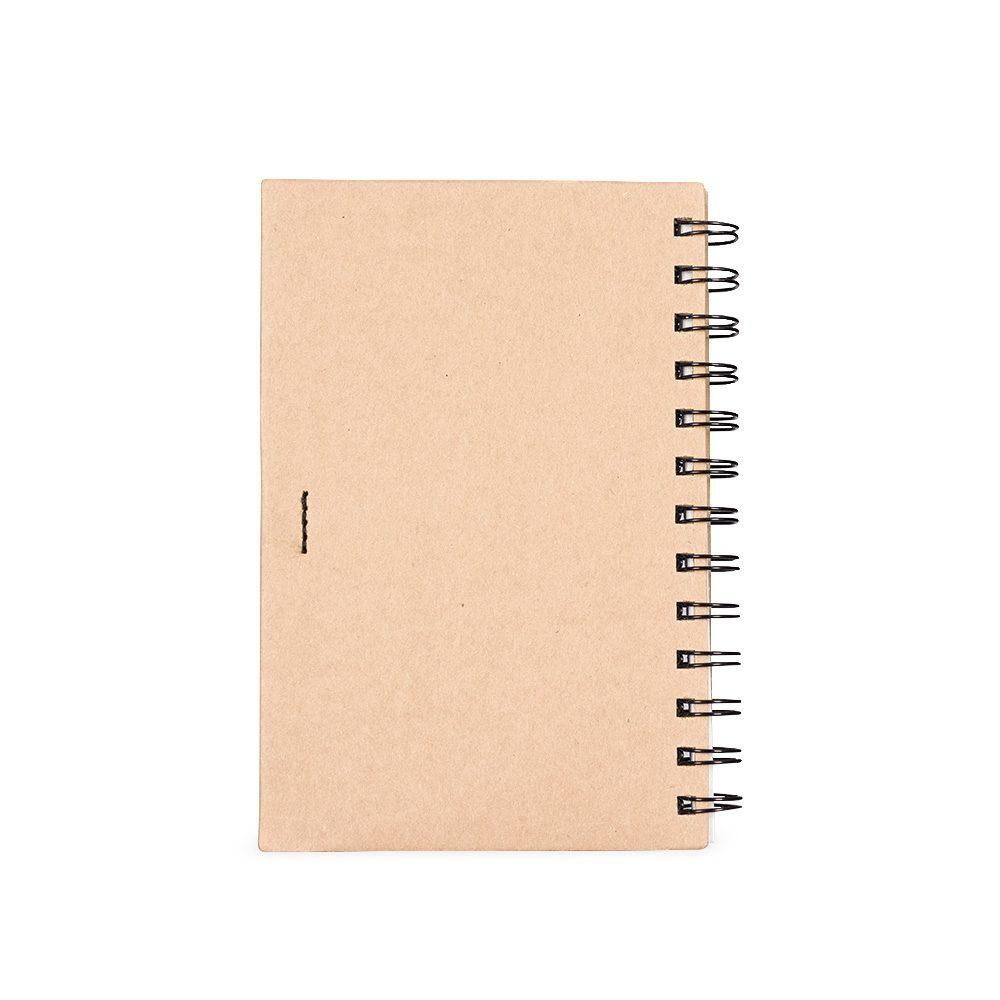 Caderno ecológico com autoadesivos e caneta PA2009 na cor Kraft, brinde personalizado Sky Brindes