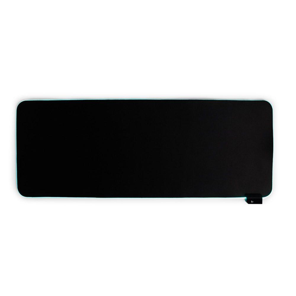 Desk pad microfibra com led PA2014 na cor Preto, brinde personalizado Sky Brindes