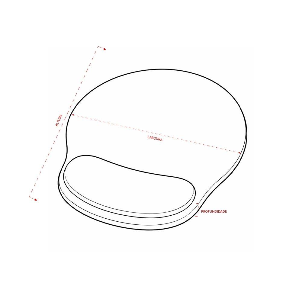 Mouse pad ergonômico PA2043 na cor Preto, brinde personalizado Sky Brindes