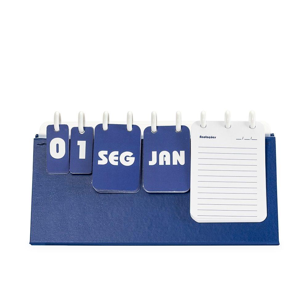 Calendário permanente de mesa disco PA2046 na cor Azul, brinde personalizado Sky Brindes