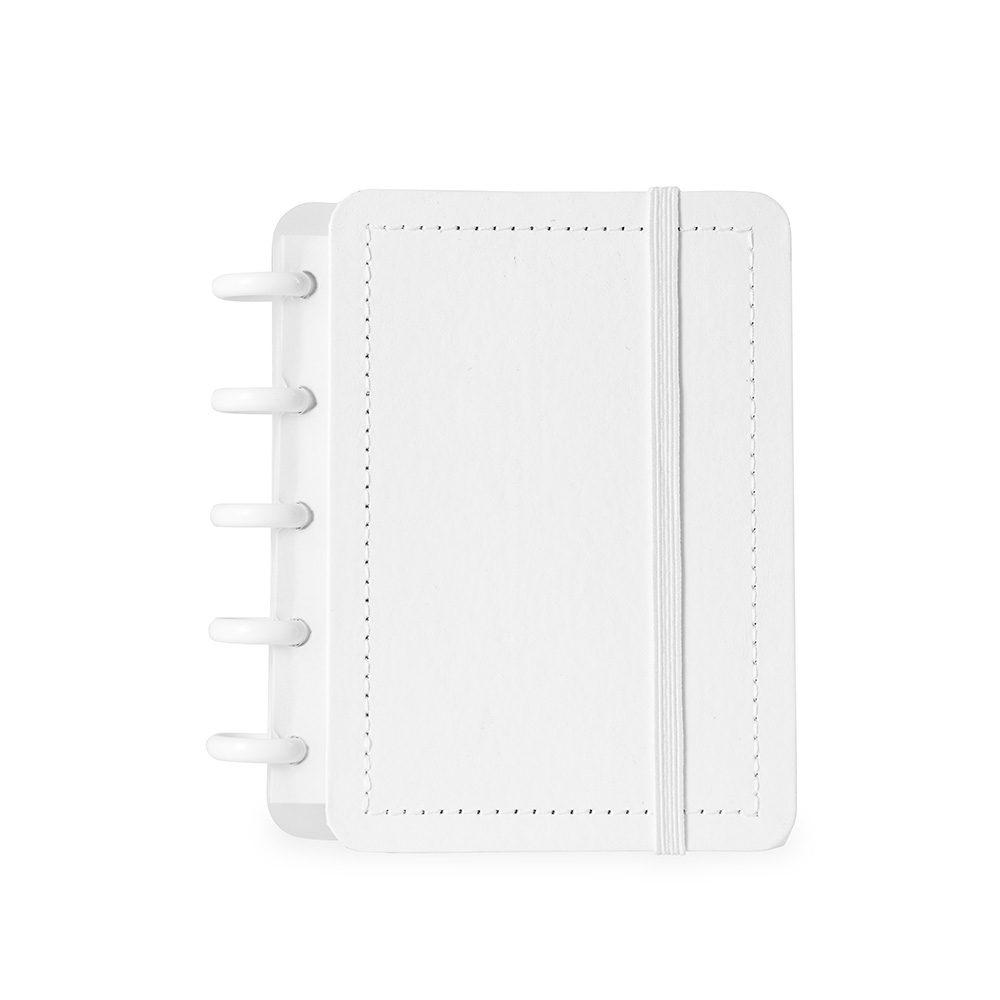 Caderno de disco percalux PA2047 na cor Branco, brinde personalizado Sky Brindes