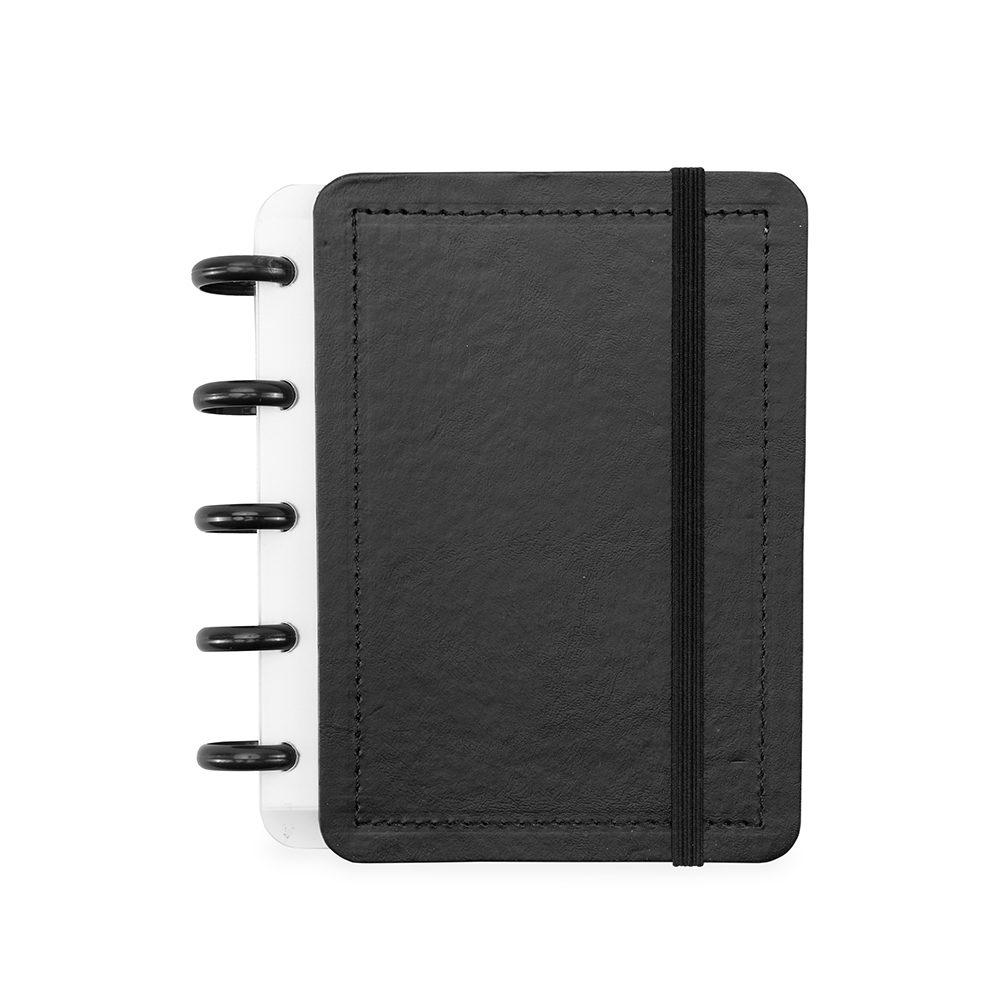 Caderno de disco percalux PA2047 na cor Preto, brinde personalizado Sky Brindes