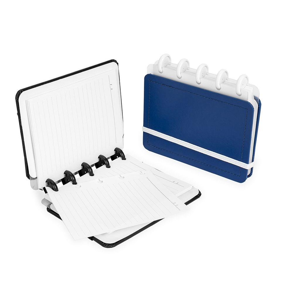 Caderno de disco percalux PA2047 na cor Preto, brinde personalizado Sky Brindes