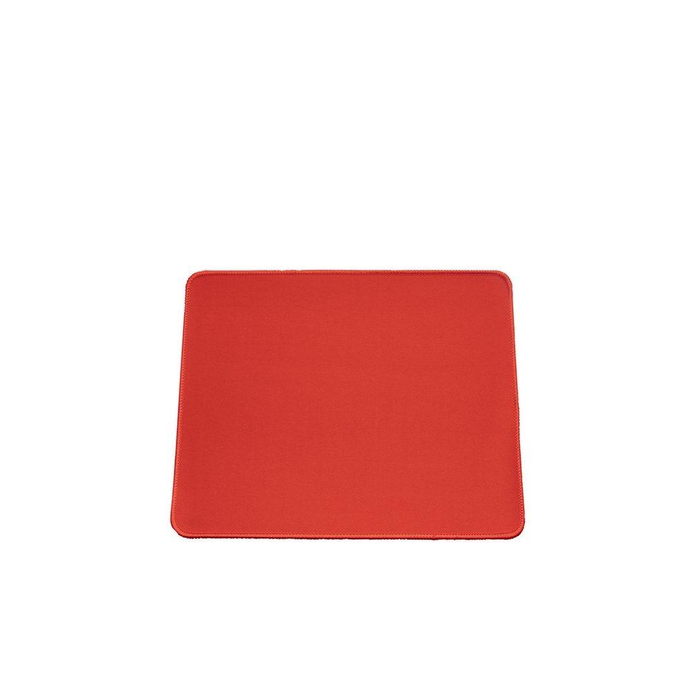 Mouse pad poliéster PA2052 na cor Vermelho e inox, brinde personalizado Sky Brindes