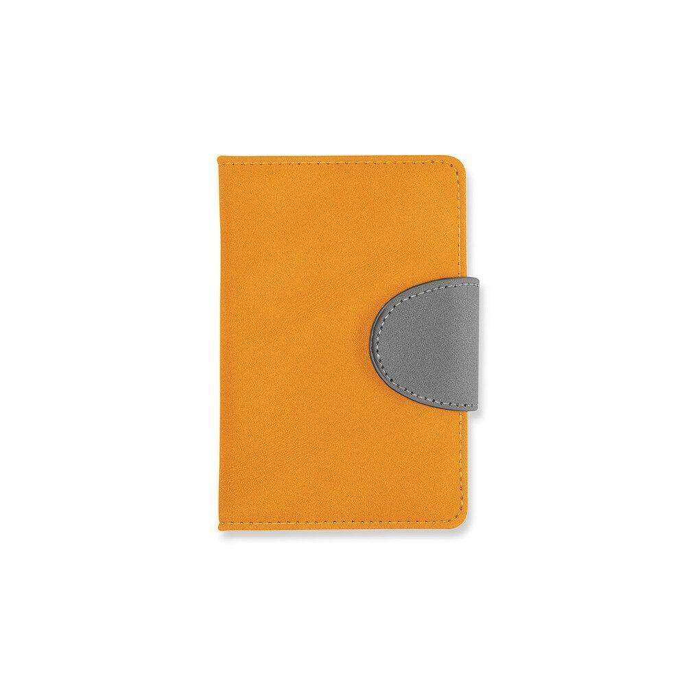 Caderneta couro sintético PA2058 na cor Laranja e laranja, brinde personalizado Sky Brindes