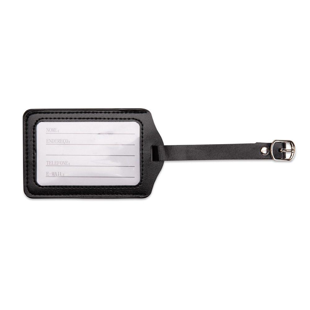 Tag identificador de bagagem PA2063 na cor Preto, brinde personalizado Sky Brindes