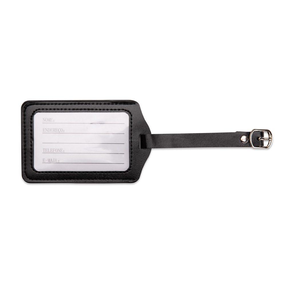 Tag identificador de bagagem PA2063 na cor Preto, brinde personalizado Sky Brindes