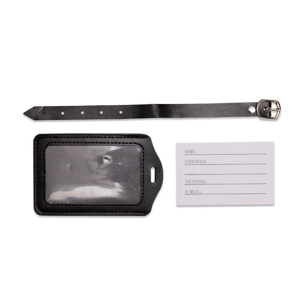 Tag identificador de bagagem PA2063 na cor Preto, brinde personalizado Sky Brindes