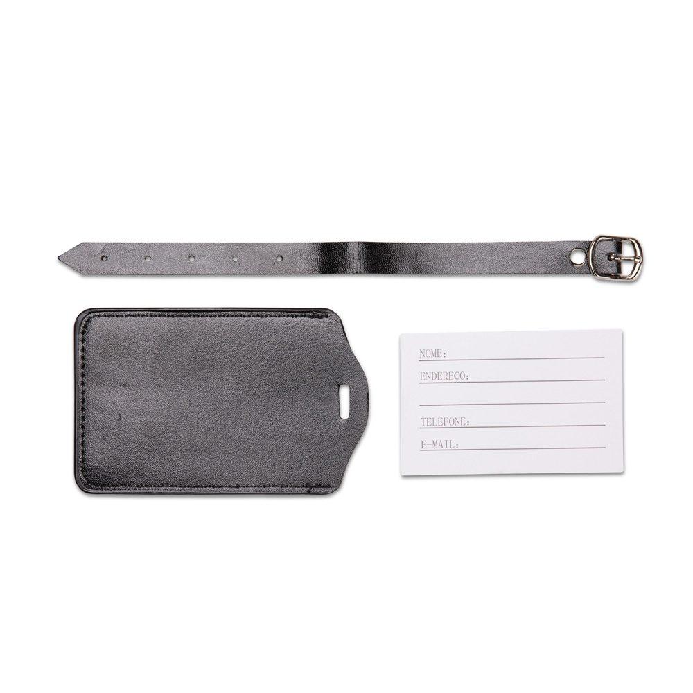 Tag identificador de bagagem PA2063 na cor Preto, brinde personalizado Sky Brindes