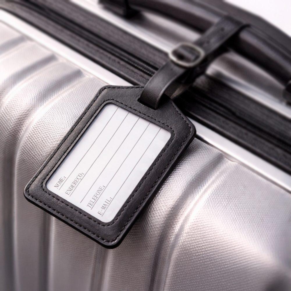 Tag identificador de bagagem PA2063 na cor Preto, brinde personalizado Sky Brindes