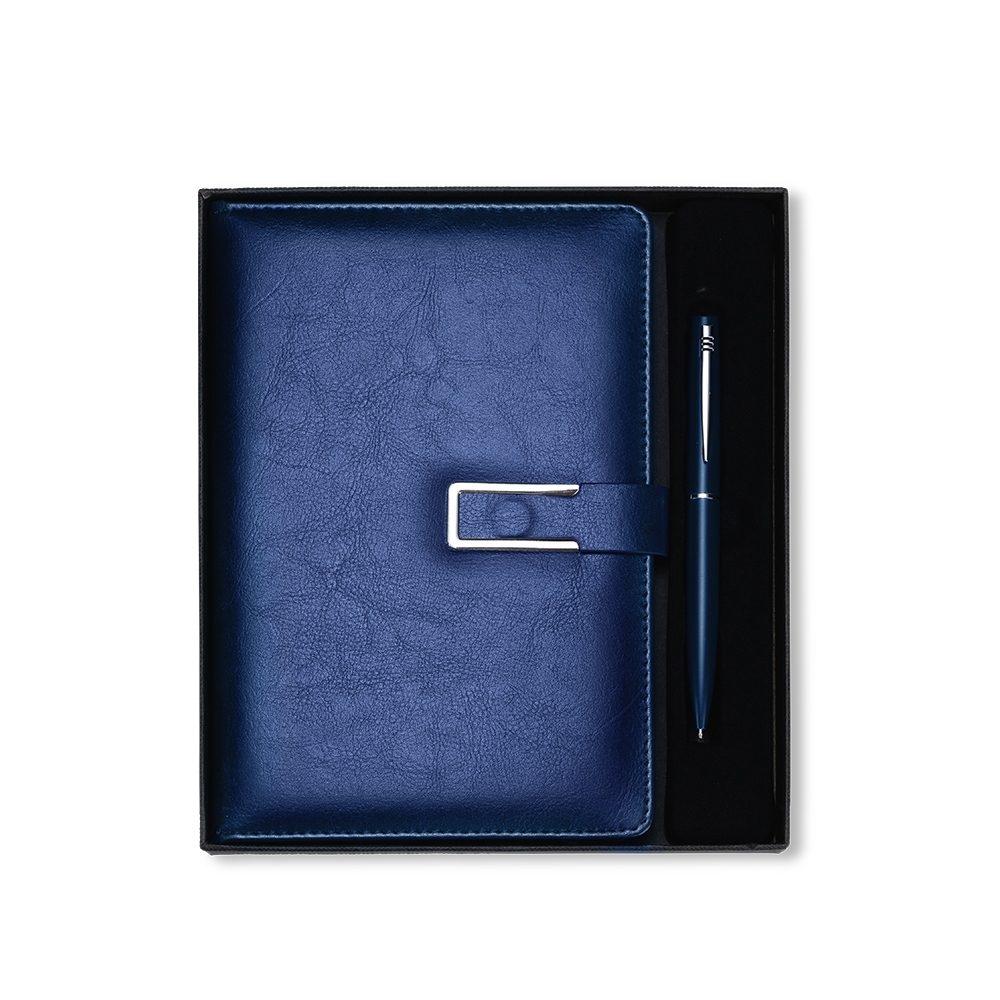Kit executivo 2 peças PA2064 na cor Azul, brinde personalizado Sky Brindes