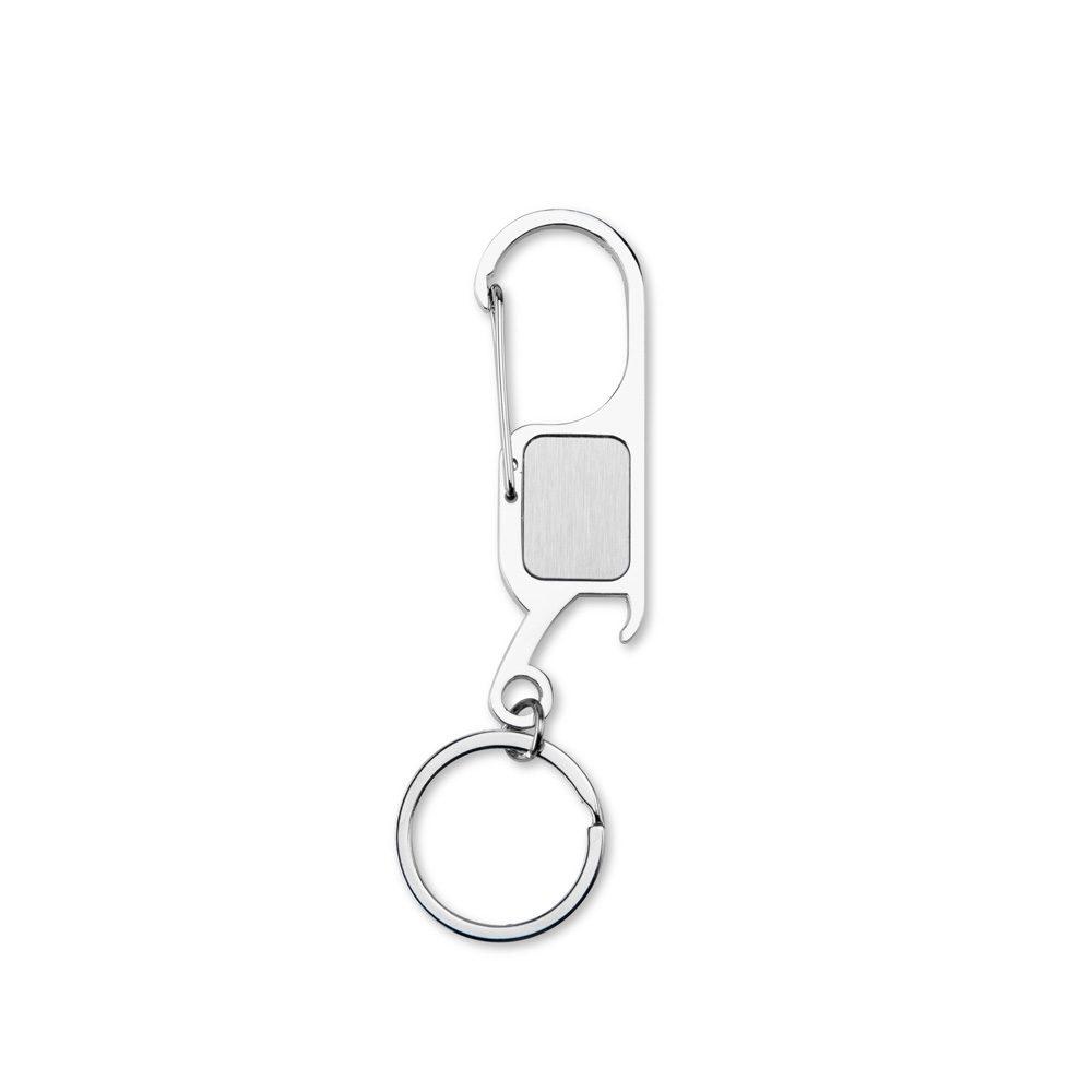 Chaveiro metal PA2067 na cor Prata, brinde personalizado Sky Brindes