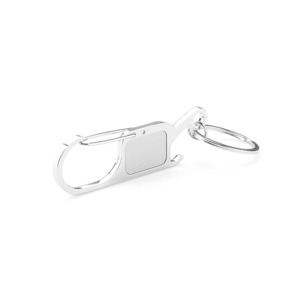 Chaveiro metal PA2067 na cor Prata, brinde personalizado Sky Brindes