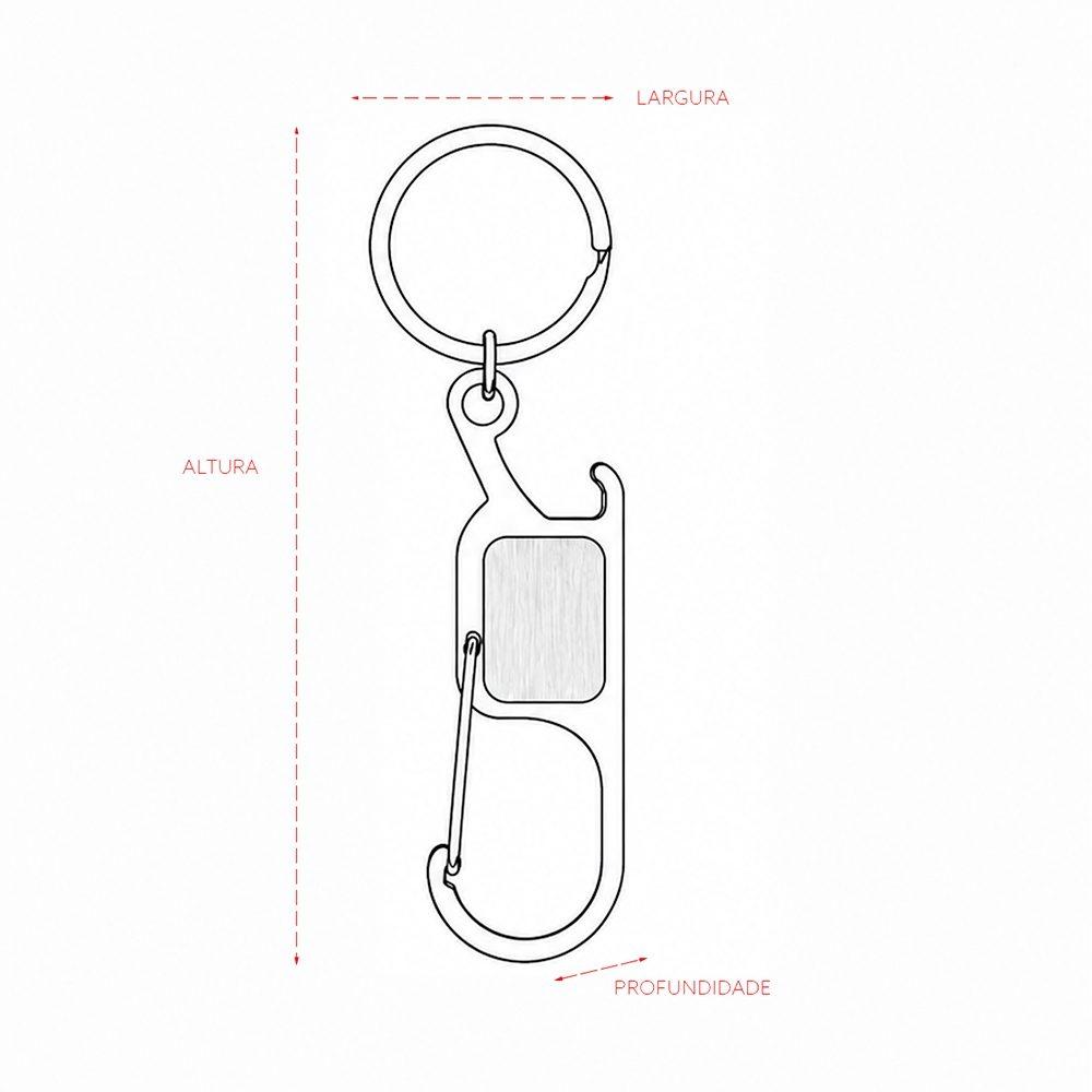 Chaveiro metal PA2067 na cor Prata, brinde personalizado Sky Brindes