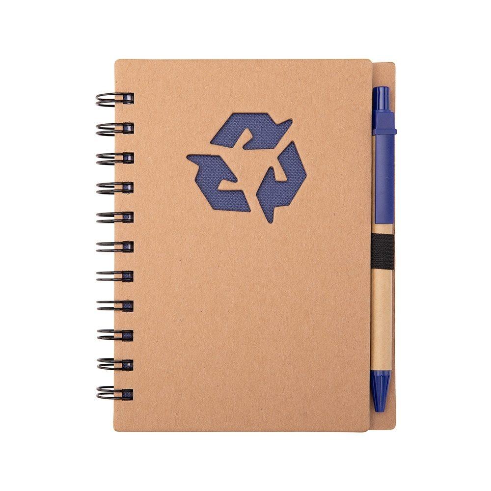 Caderno ecológico com caneta PA2069 na cor Azul, brinde personalizado Sky Brindes