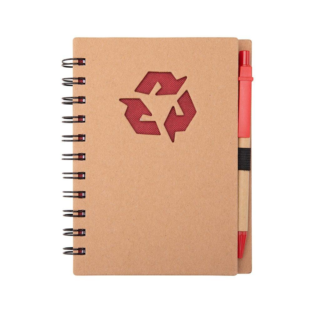 Caderno ecológico com caneta PA2069 na cor Verde, brinde personalizado Sky Brindes