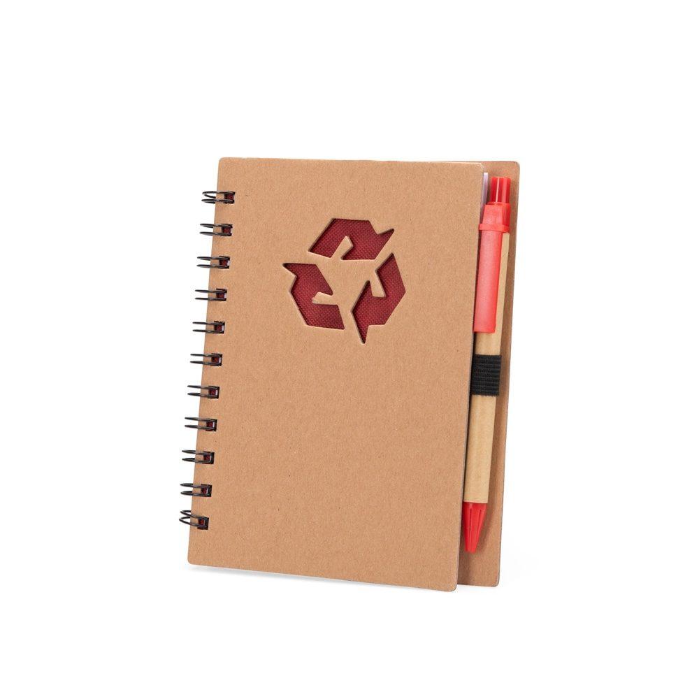 Caderno ecológico com caneta PA2069 na cor Verde, brinde personalizado Sky Brindes