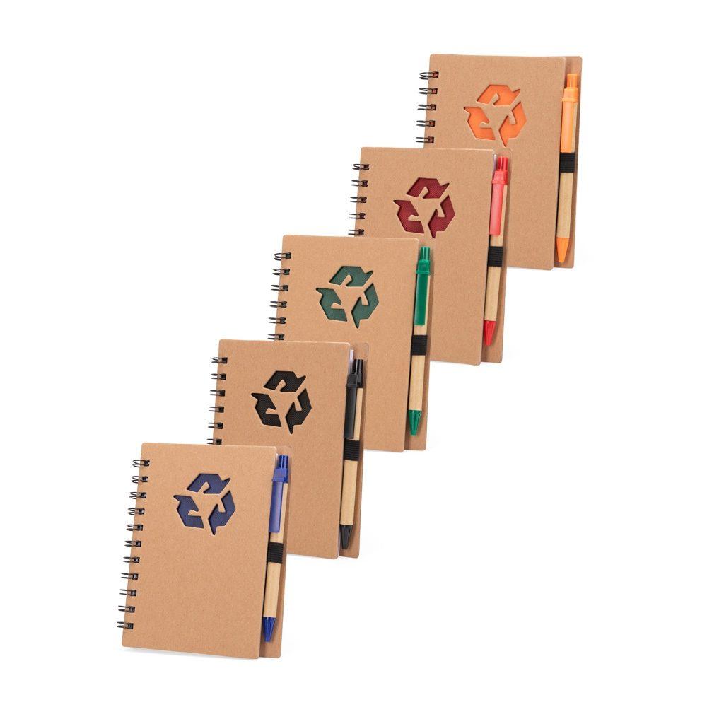Caderno ecológico com caneta PA2069 na cor Verde, brinde personalizado Sky Brindes