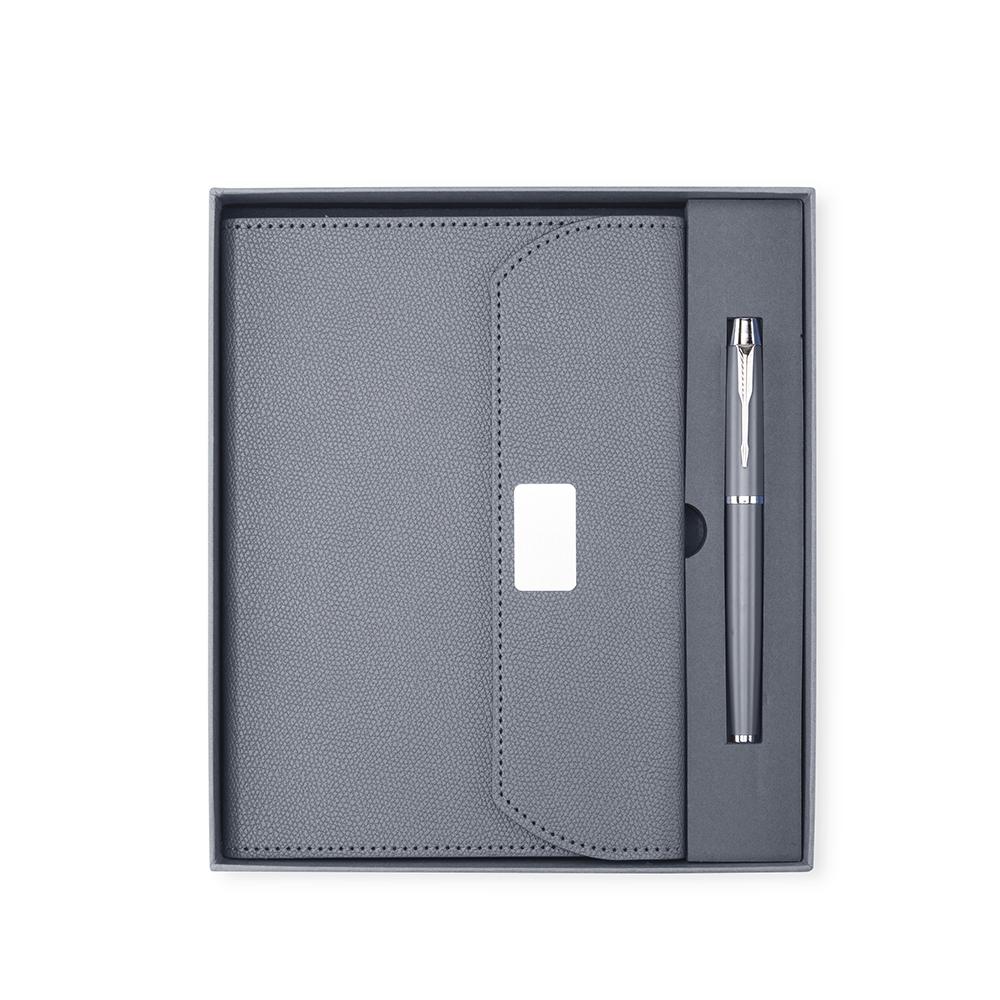 Kit executivo 2 peças PA2073 na cor Cinza, brinde personalizado Sky Brindes