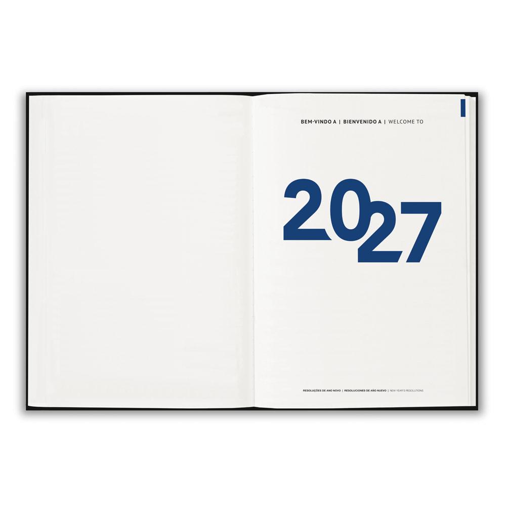 Agenda Diária A5 2027 PA2079 na cor Azul, brinde personalizado Sky Brindes