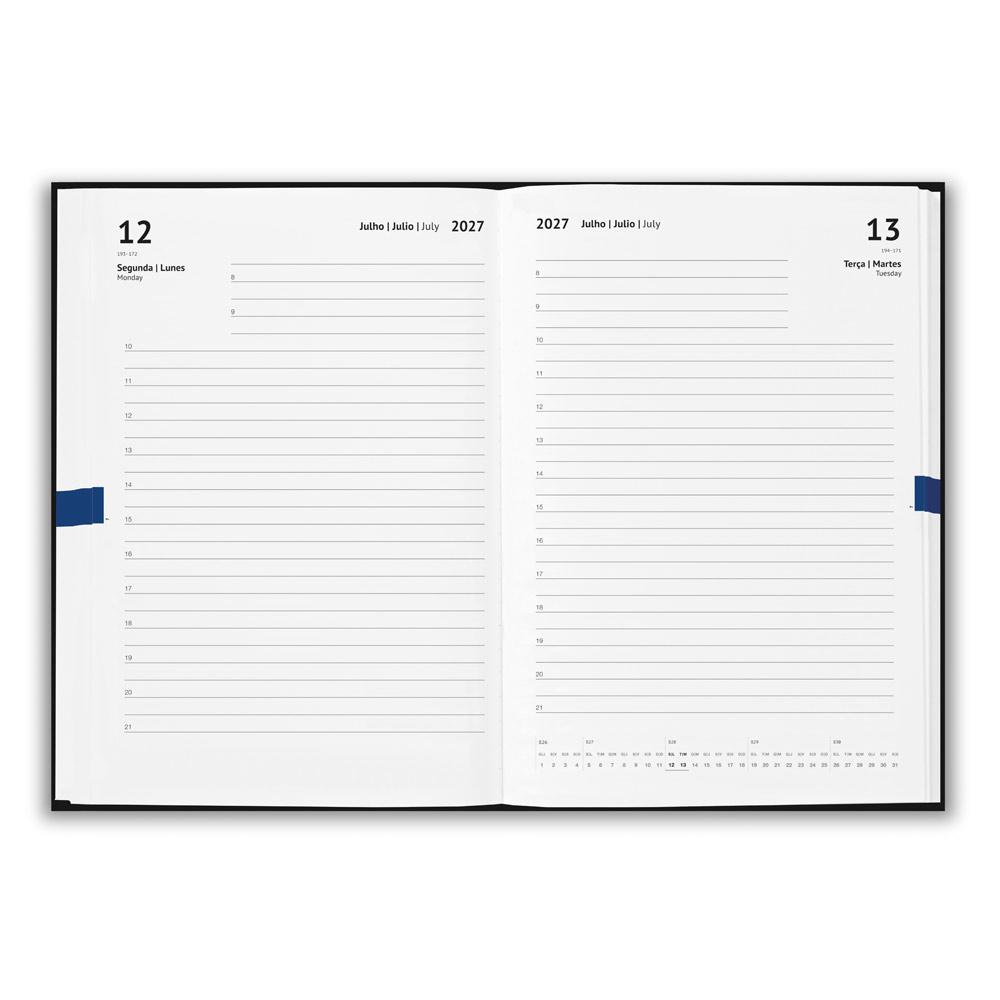 Agenda Diária A5 2027 PA2079 na cor Azul, brinde personalizado Sky Brindes