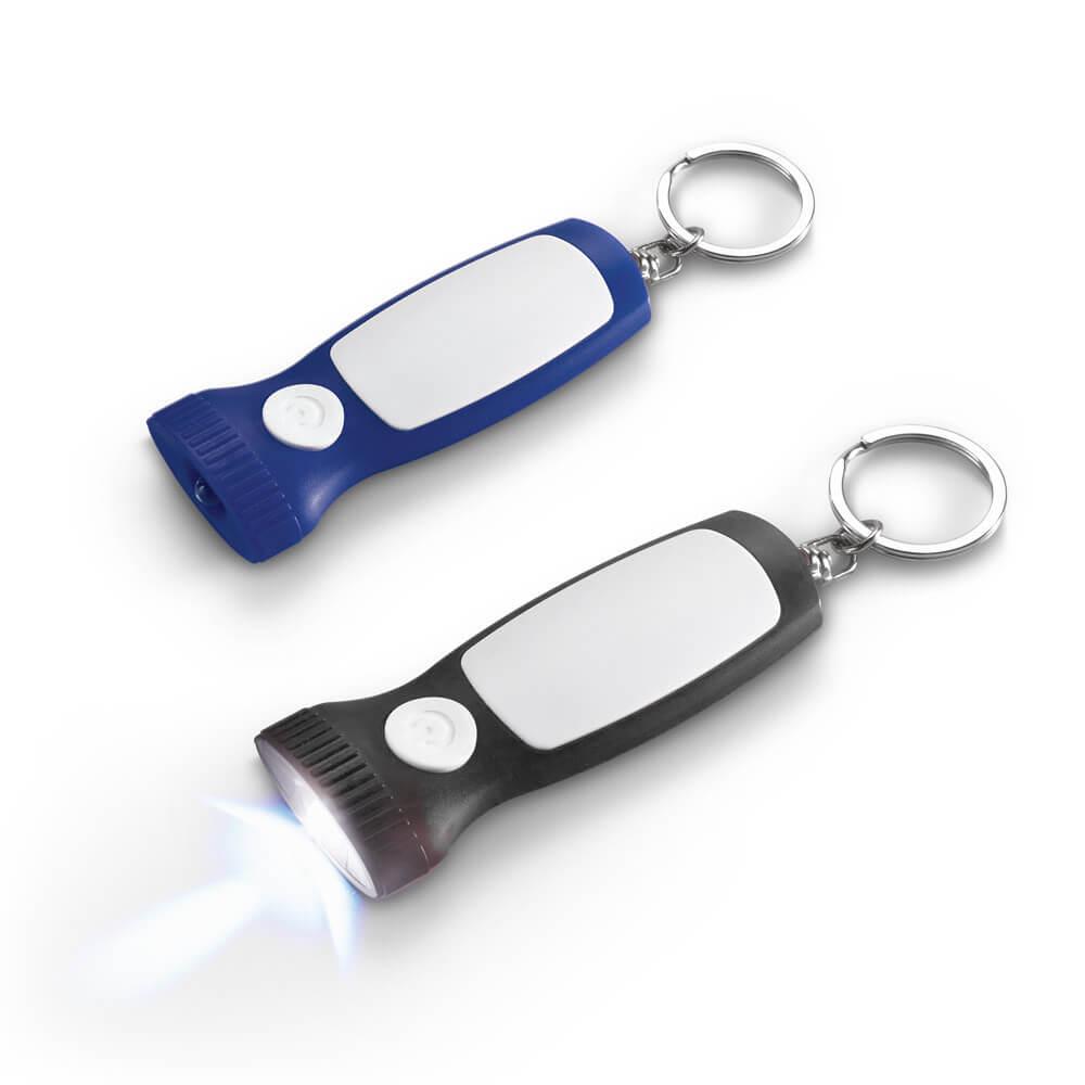 Chaveiro com luz led PA2108 na cor Azul, brinde personalizado Sky Brindes