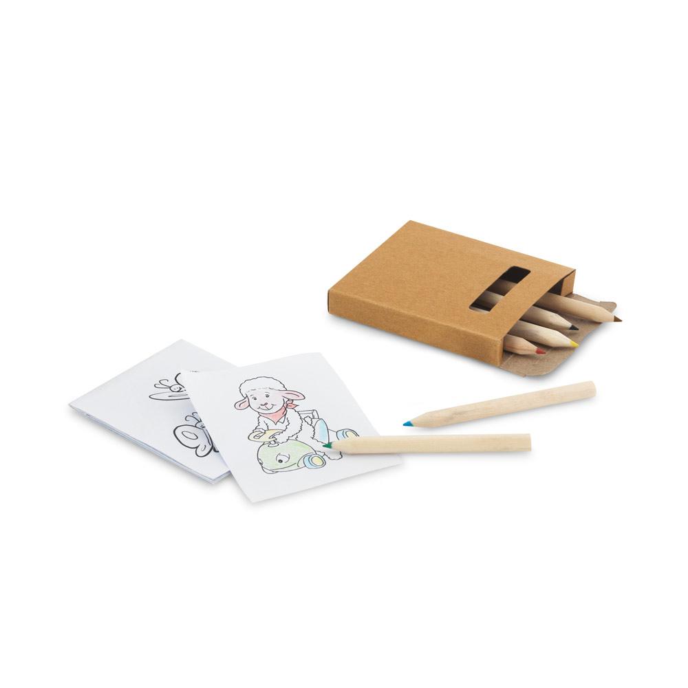 Kit para pintar em caixa de papel kraft reciclado PA2131 na cor Natural, brinde personalizado Sky Brindes
