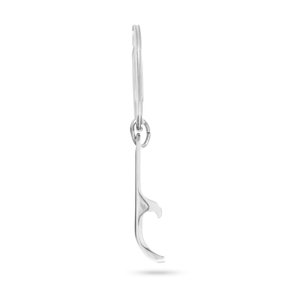 Chaveiro em metal com abridor de garrafas PA2147 na cor Cromado, brinde personalizado Sky Brindes