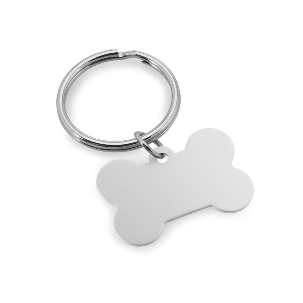 Chaveiro osso em alumínio PA2156 na cor Cromado satinado, brinde personalizado Sky Brindes
