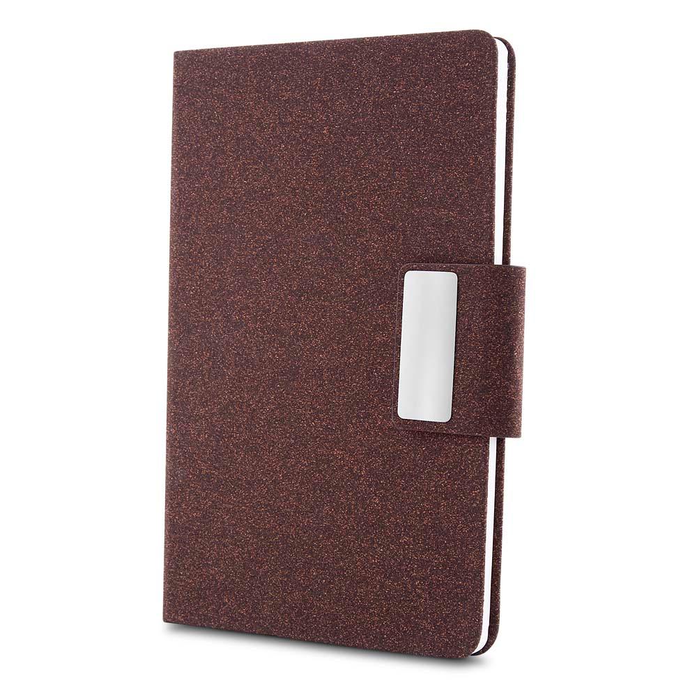 Caderno a5 em pu e fibra de café ou chá PA2169 na cor Café, brinde personalizado Sky Brindes