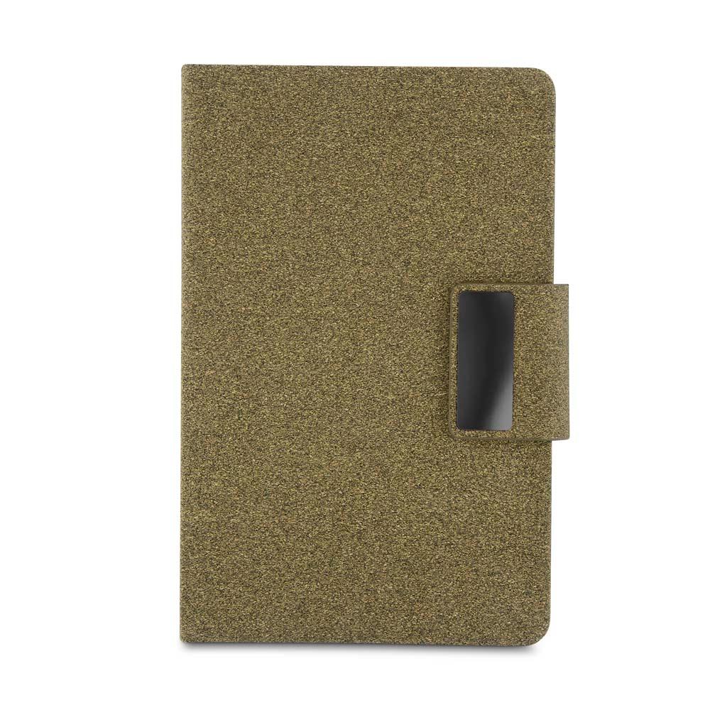 Caderno a5 em pu e fibra de café ou chá PA2169 na cor Café, brinde personalizado Sky Brindes