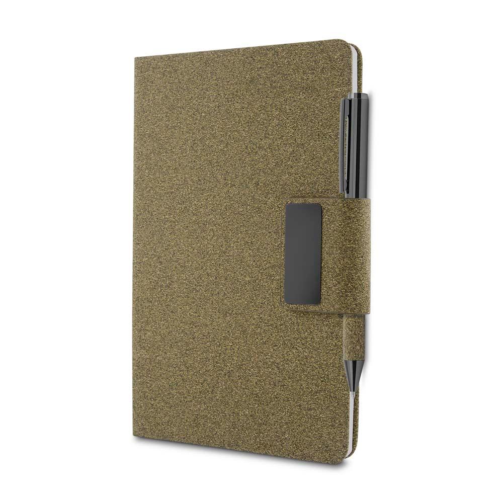 Caderno a5 em pu e fibra de café ou chá PA2169 na cor Café, brinde personalizado Sky Brindes