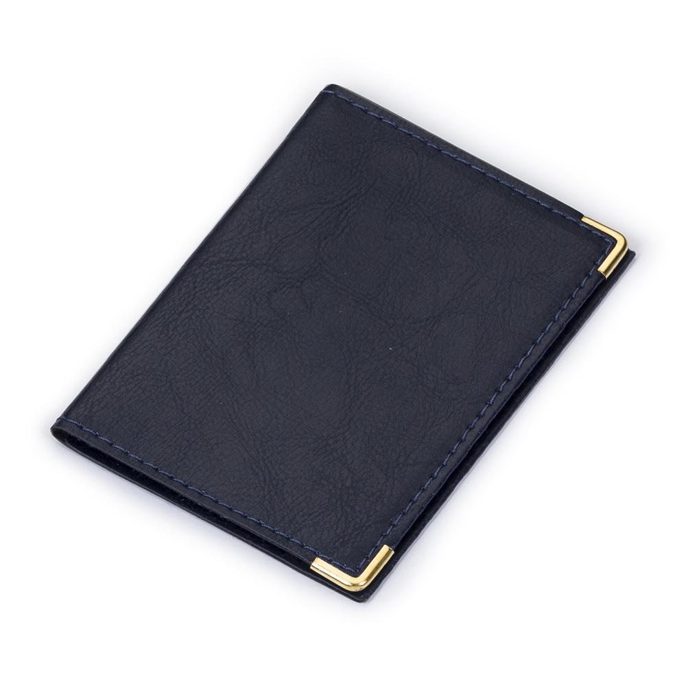 Porta documento em couro sintético PA2204 na cor Azul escuro, brinde personalizado Sky Brindes