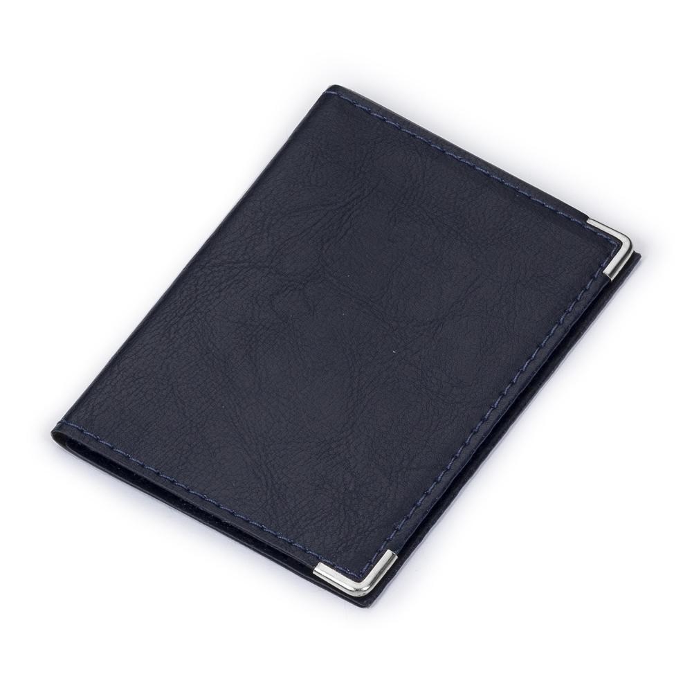 Porta documento em couro sintético PA2205 na cor Azul escuro, brinde personalizado Sky Brindes