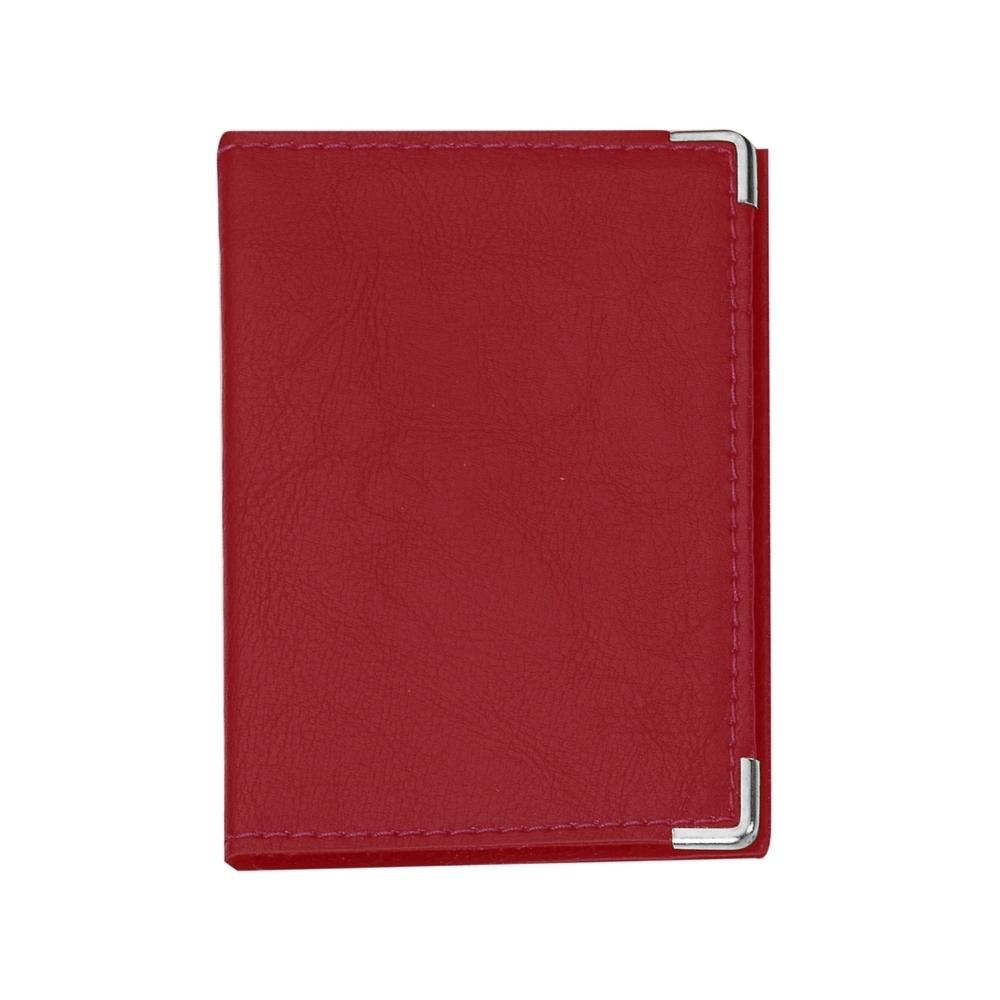 Porta documento em couro sintético PA2205 na cor Vermelho e inox, brinde personalizado Sky Brindes