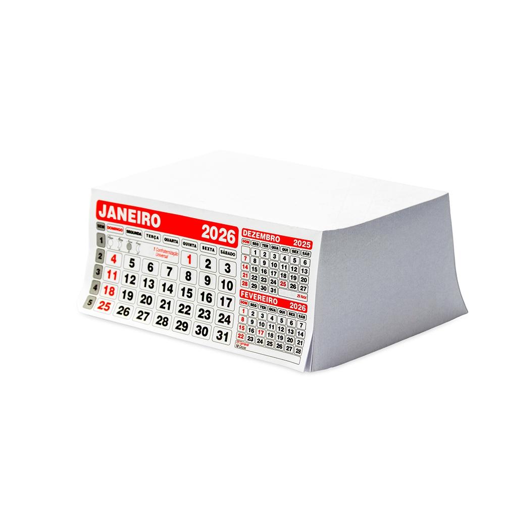 Folhinha calendário 2027 (compre apenas quantidades múltiplo de 100peças) PA2208 na cor Branco, brinde personalizado Sky Brindes