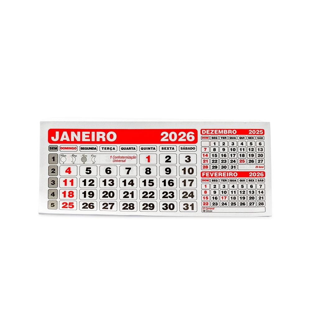 Folhinha calendário 2027 (compre apenas quantidades múltiplo de 100peças) PA2208 na cor Branco, brinde personalizado Sky Brindes