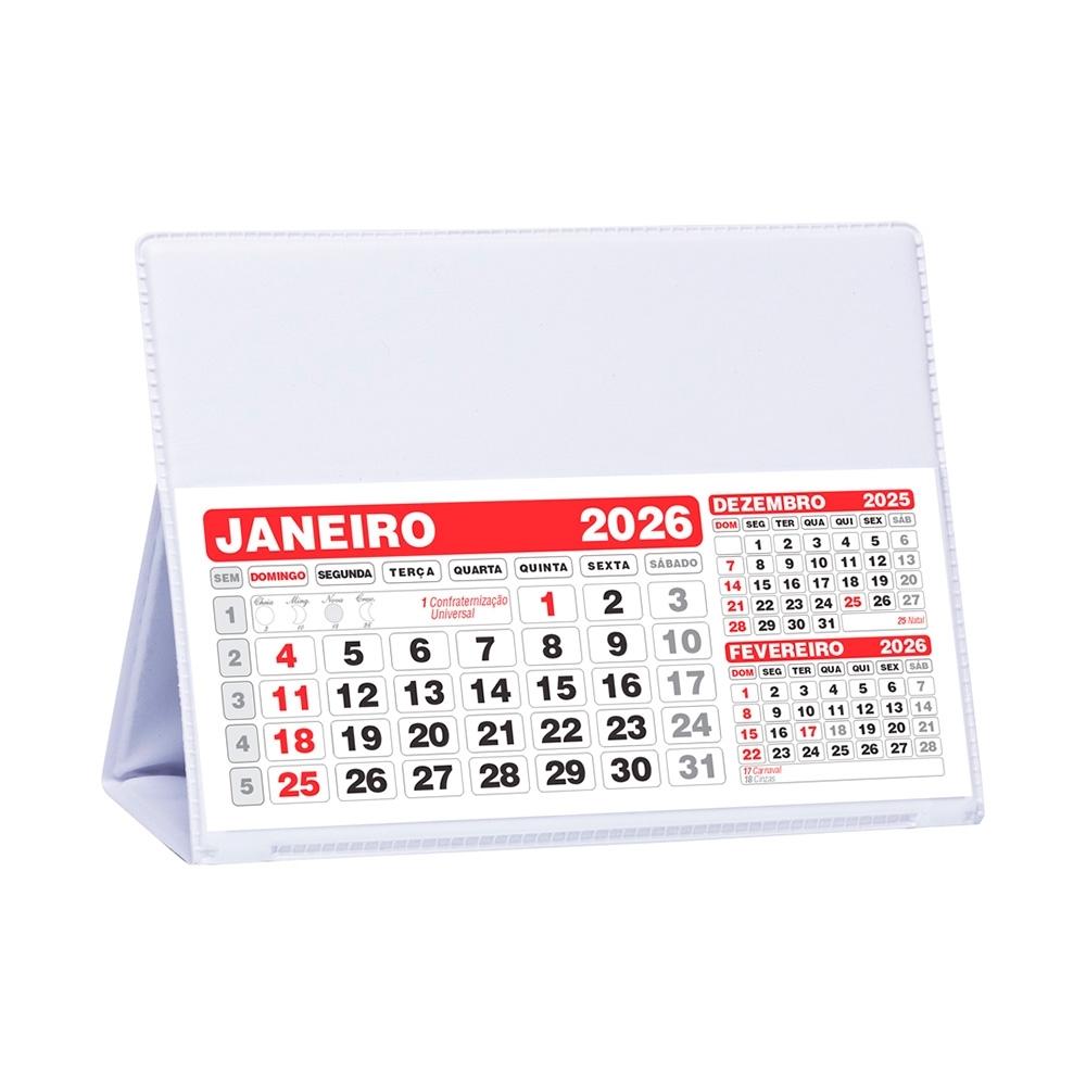 Base para calendário PA2209 na cor Branco e branco, brinde personalizado Sky Brindes