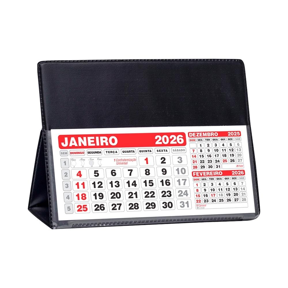 Base para calendário PA2209 na cor Preto e preto, brinde personalizado Sky Brindes