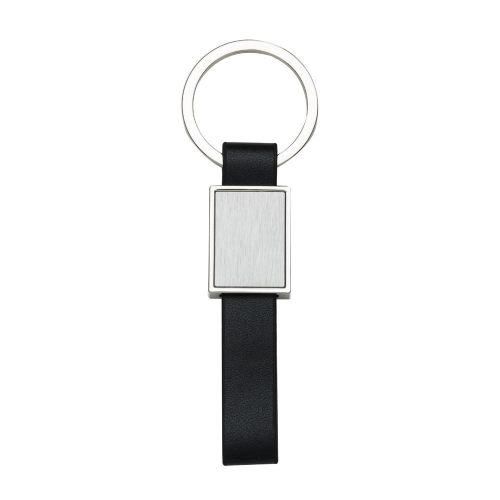 Chaveiro metal PA2210 na cor Prata e prata, brinde personalizado Sky Brindes