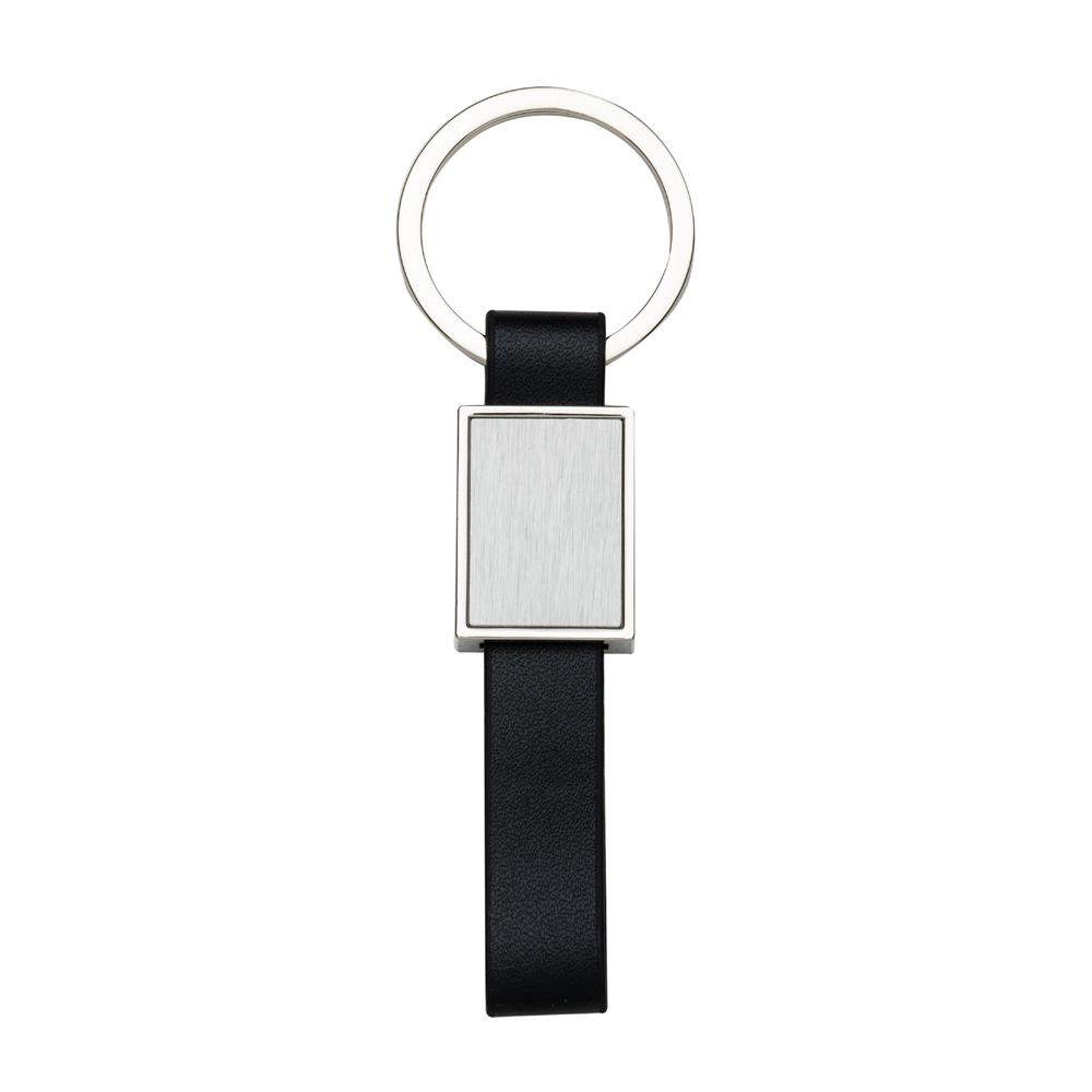 Chaveiro metal PA2210 na cor Prata e prata, brinde personalizado Sky Brindes