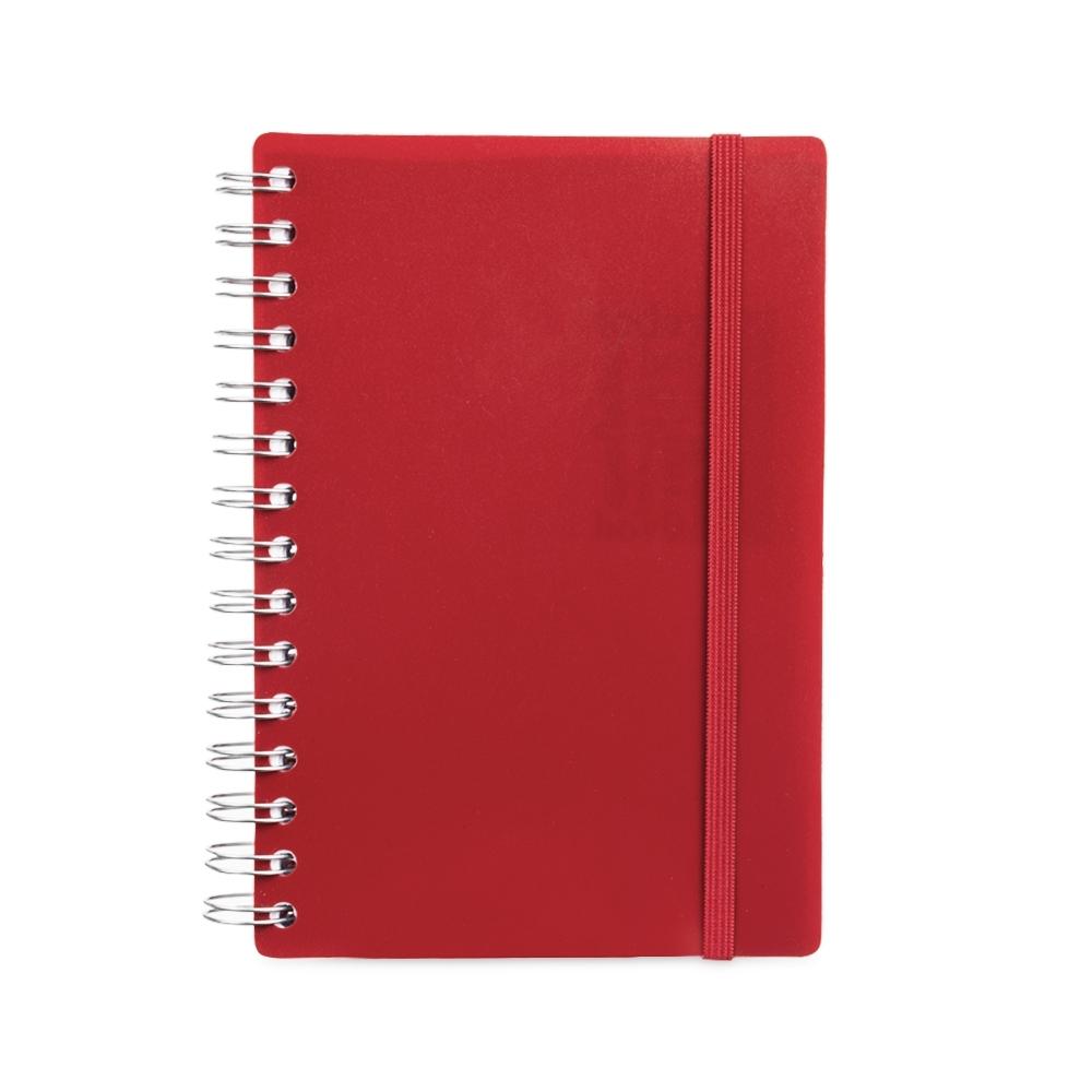 Agenda diária 2027 PA2213 na cor Vermelho e inox, brinde personalizado Sky Brindes