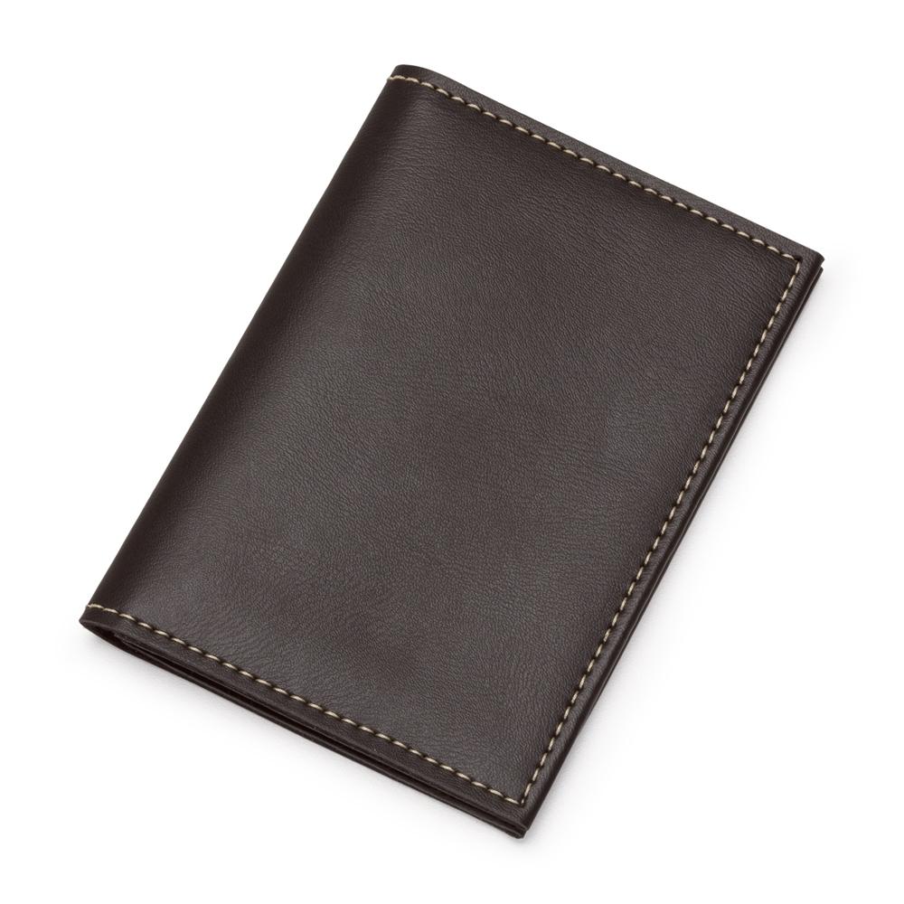Porta documento de couro sintetico PA2217 na cor Marrom, brinde personalizado Sky Brindes